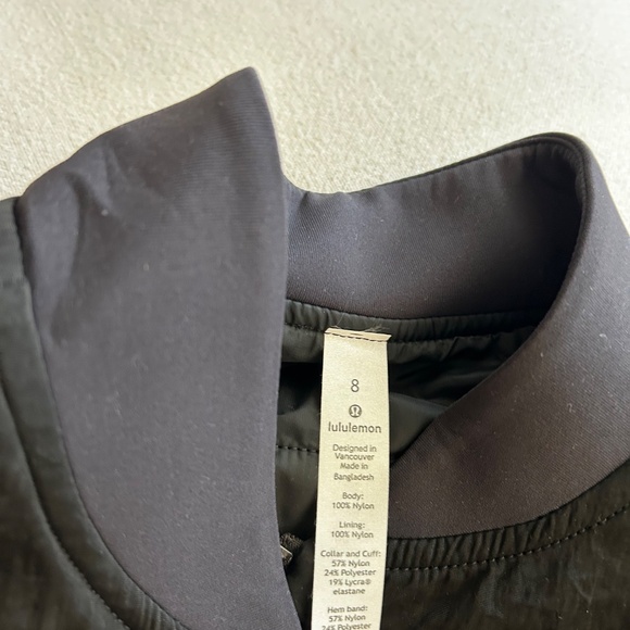 Lululemon Non-Stop Bomber Jacket, Black, Size 8, NWT - Picture 6 of 7